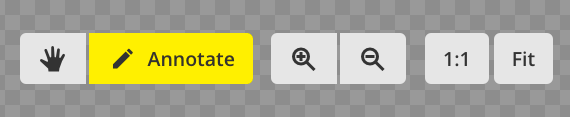 Image annotation toolbar with zoom and pan