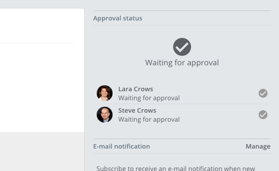 File approval status