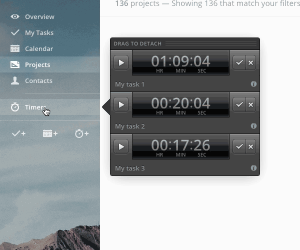 Detaching and re-attach the timer panel