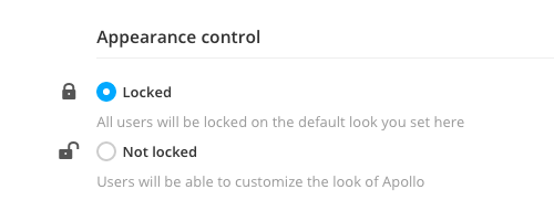 Appearance control lock